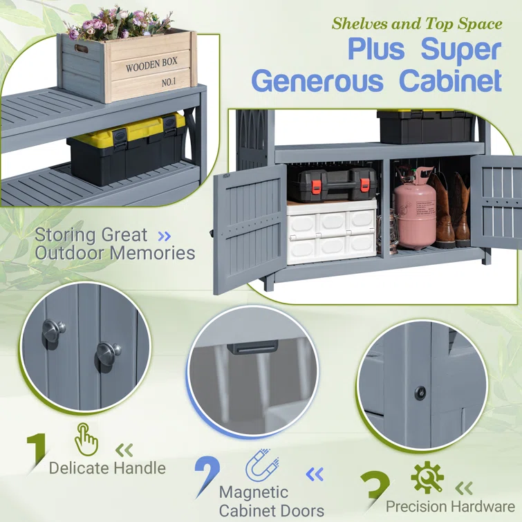 Solid Wood Cabinet Deck Box