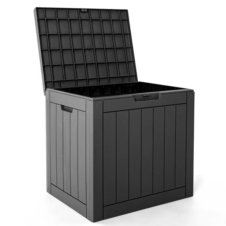 PAMAPIC 22.1'' W 31 Gallons Water Resistant Polypropylene Lockable Deck Box