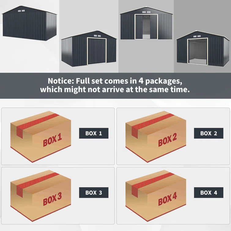 10' x 8' Metal Traditional Storage Shed