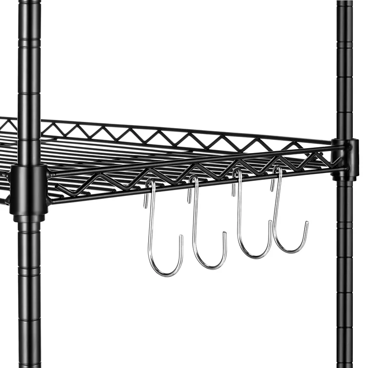 Ameela 63" H X 21" W x 12" D Storage Shelving Unit with Wheels, Leveling Feet