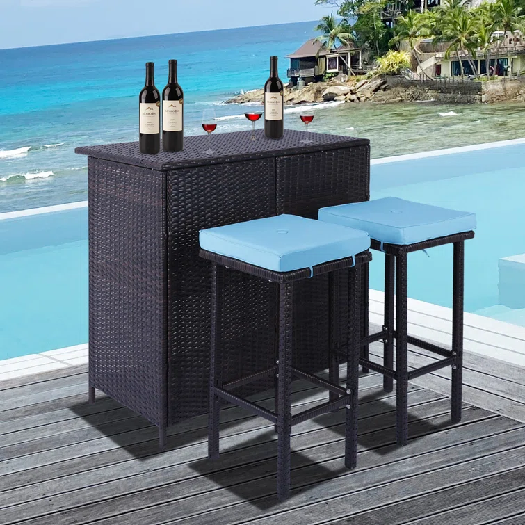 Darcas Rectangular Outdoor Dining Set with Cushions
