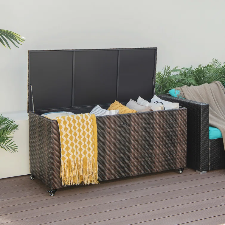 Costway 52'' W 96 Gallons Water Resistant Deck Box