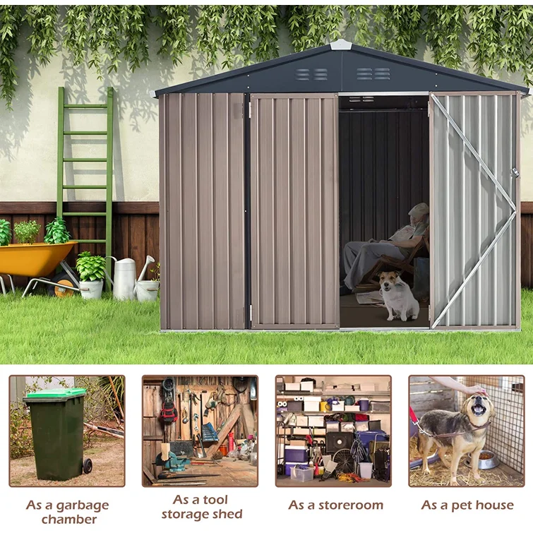 8 ft. W x 6 ft. D Metal Storage Shed