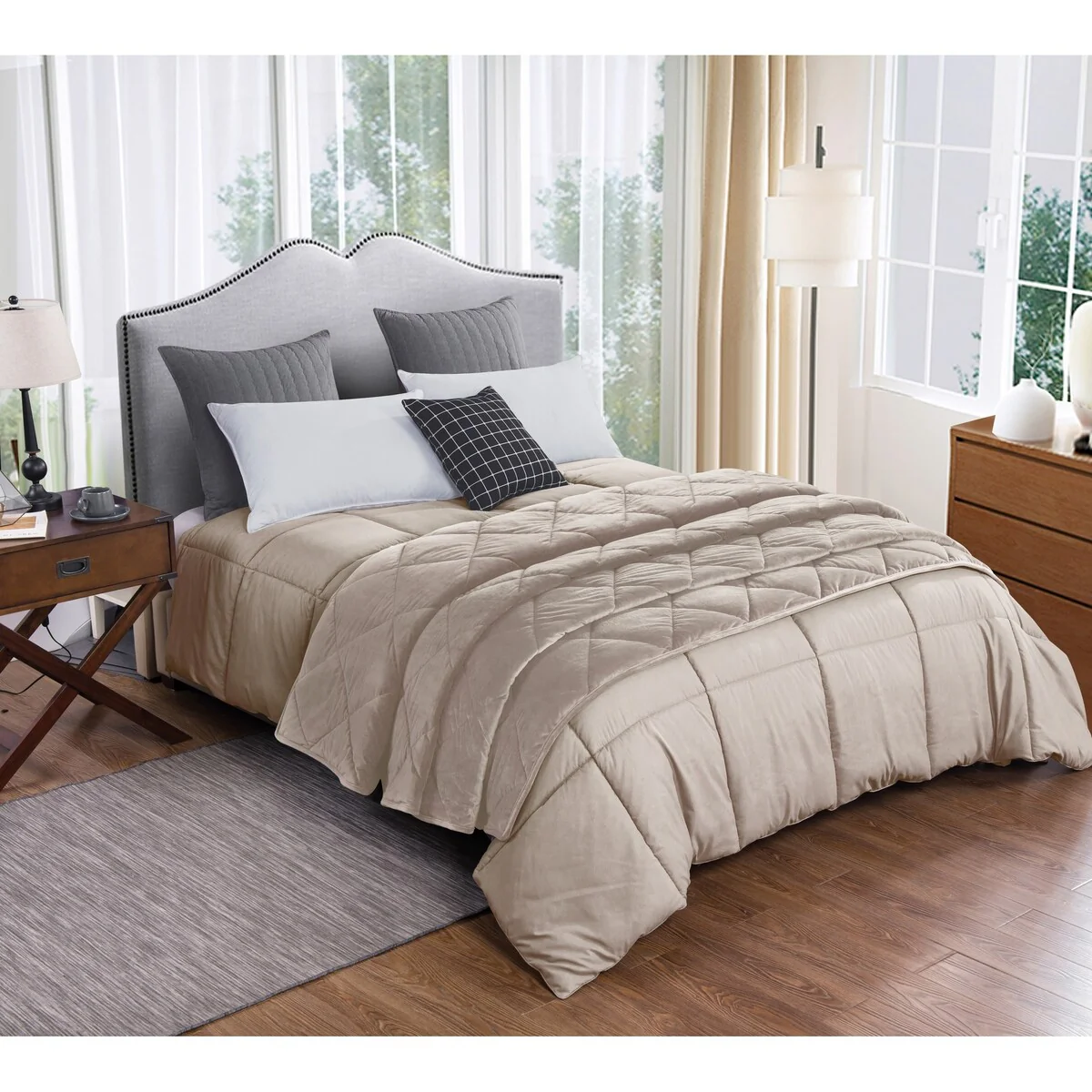 St. James Home Microfiber Comforter and Velvet Blanket Set