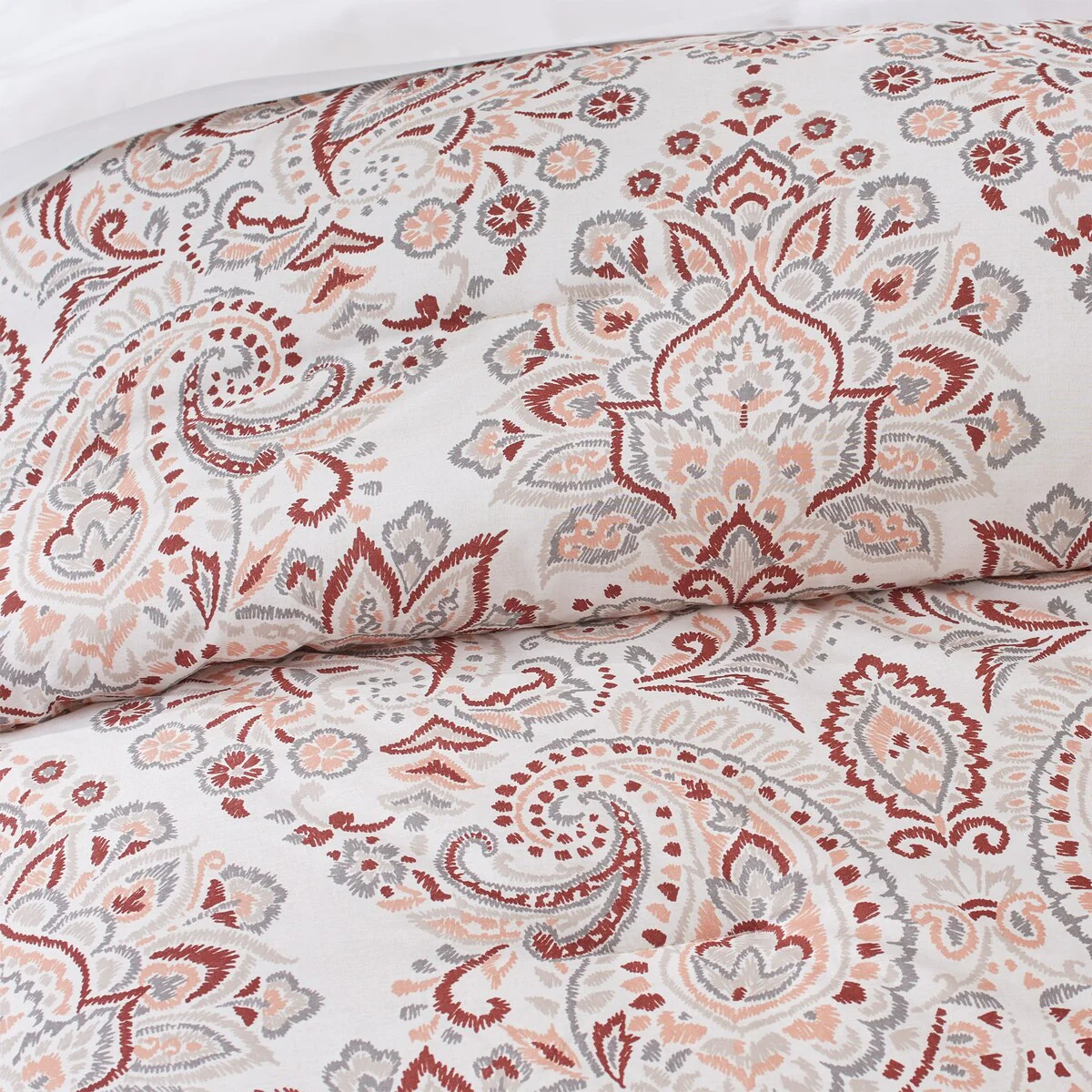 Kalampur Reversible Percale Cotton Comforter Set Brown/Blush - Heirlooms of India