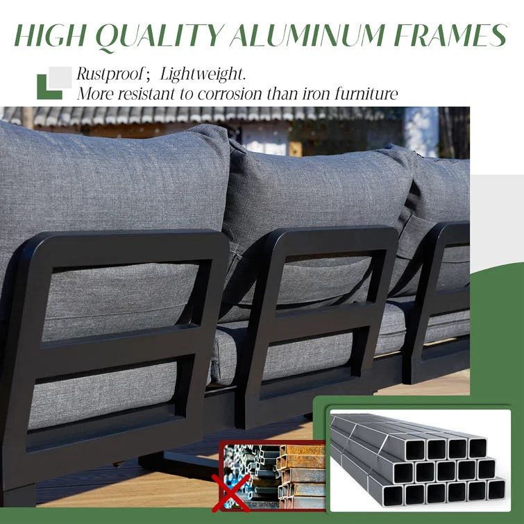 Nuoyi 6 - Person Outdoor Seating Group with Cushions