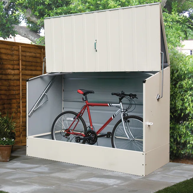6.4 ft. W x 3 ft. D Metal Horizontal Bike Shed