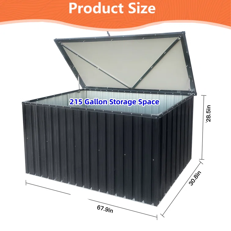 6 ft. W x 3 ft. D Metal Horizontal Tool Shed