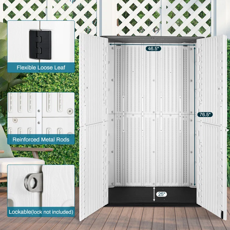 4 ft. W x 2 ft. D Metal Resin Vertical Tool Shed