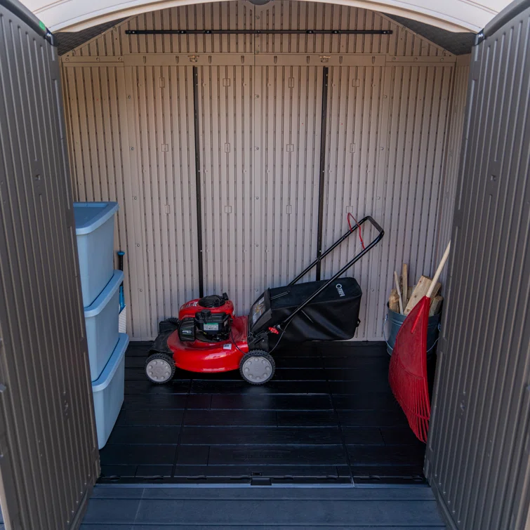 High-Density Polyethylene Outdoor Storage Shed with Steel-Reinforced Construction