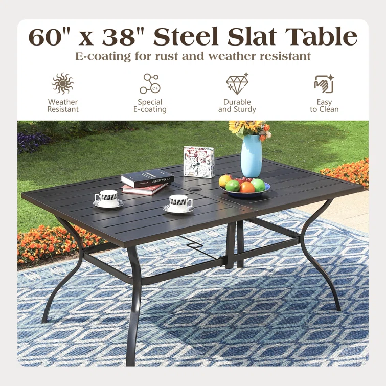 Alyah 6 - Person Rectangular Outdoor Dining Set