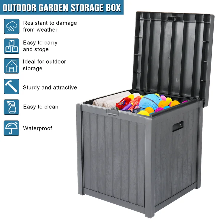 Winado 22'' W 51 Gallons Water Resistant Plastic Deck Box