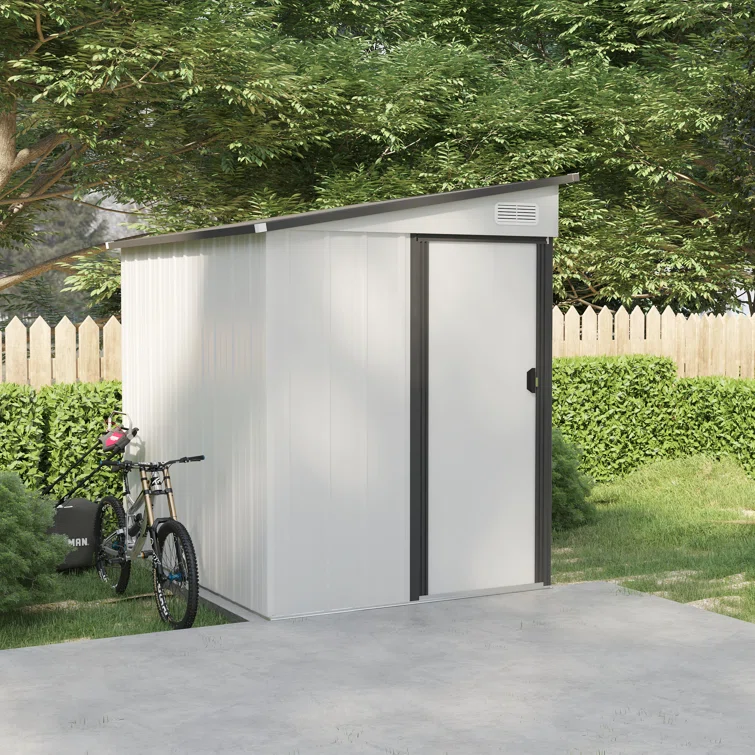4.6 ft. W x 6.4 ft. D Galvanized Steel Lean-to Garage Shed