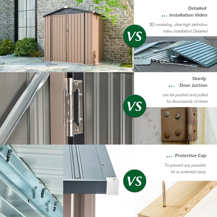 7 Ft. W X 7 Ft. D Metal Storage Shed