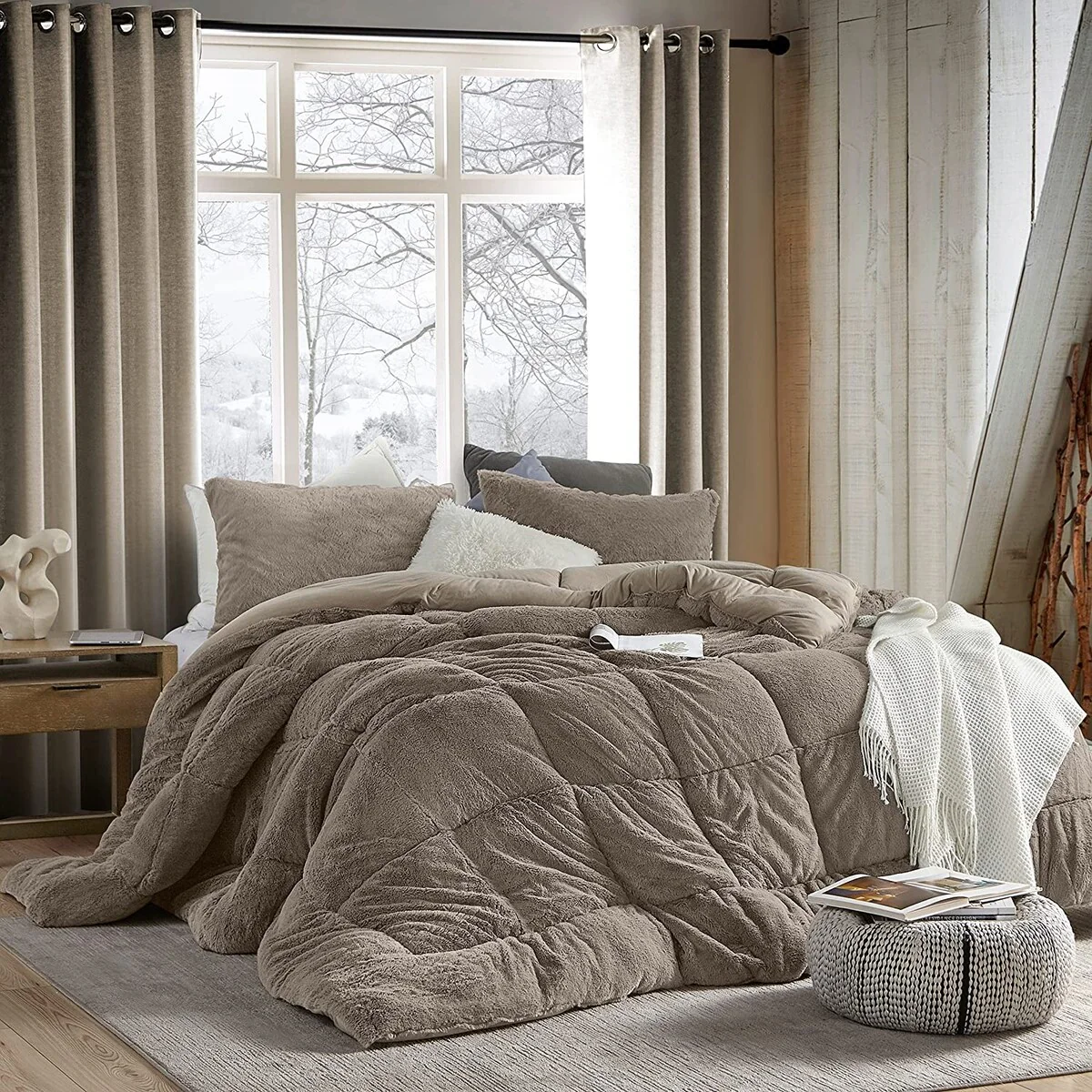 Are You Kidding Bare - Coma Inducer? Oversized Comforter - Olive Winter Twig