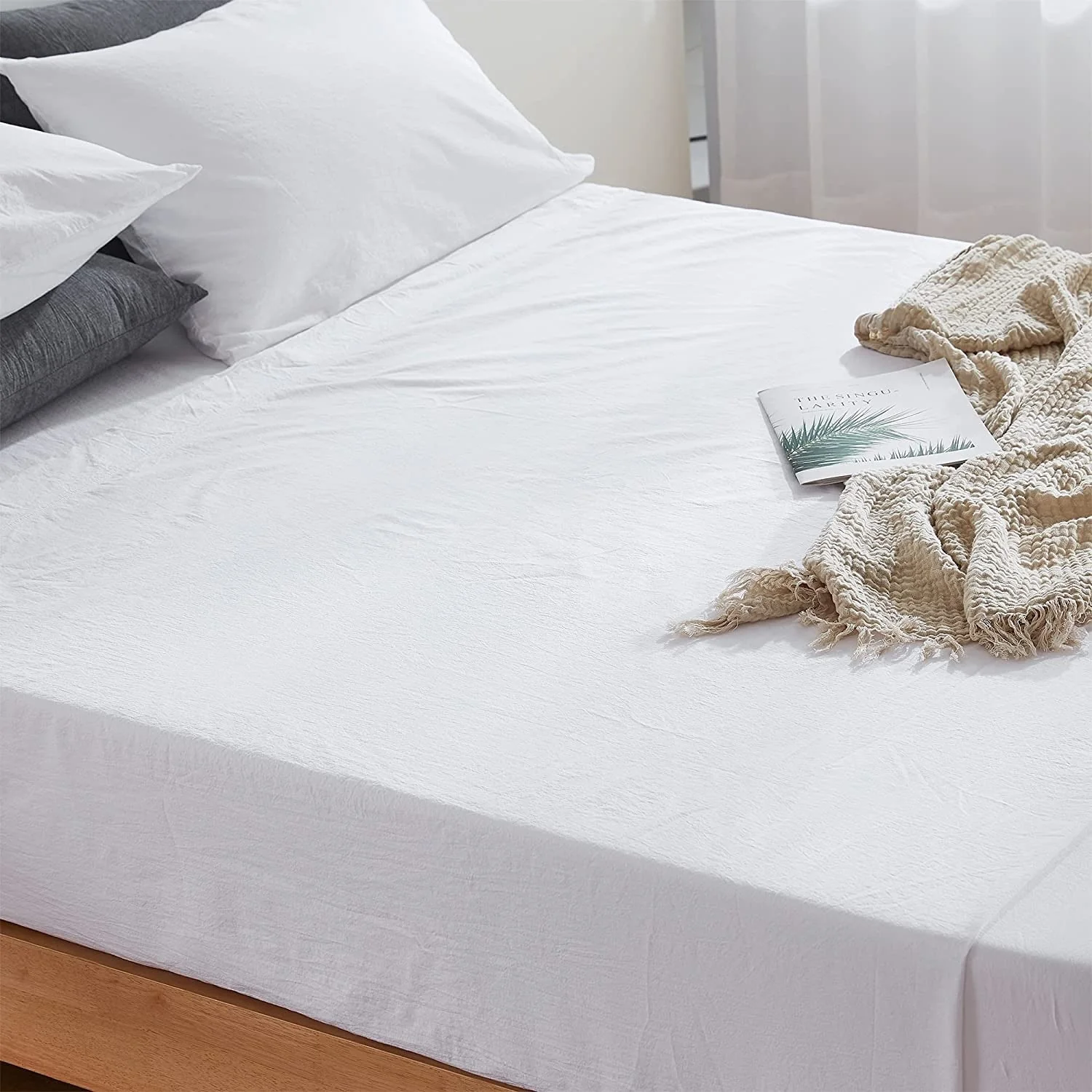 Terra é Pais - Stonewash 100% Cotton Sheet Set - White