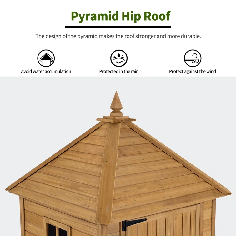 3 ft. W x 3 ft. D Large Outdoor Storage Shed with Lockable Door and Double Foldable Tables