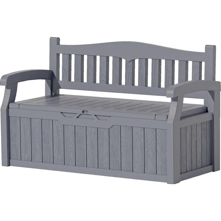 Patiowell 70 Gallons Storage Bench Durable Resin Outdoor Storage Deck Box For Furniture and Supplies