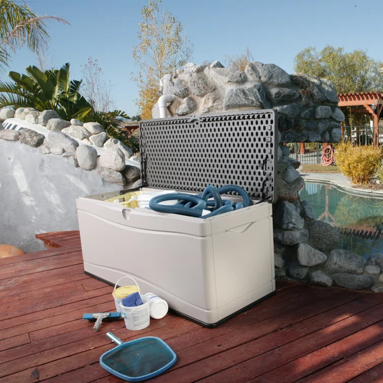 Lifetime 60'' W 130 Gallons Water Resistant Polyethylene Plastic Lockable Deck Box
