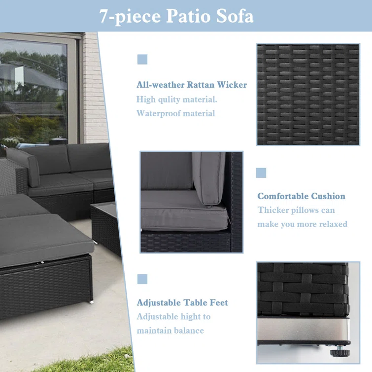6 - Person Outdoor Seating Group with Cushions