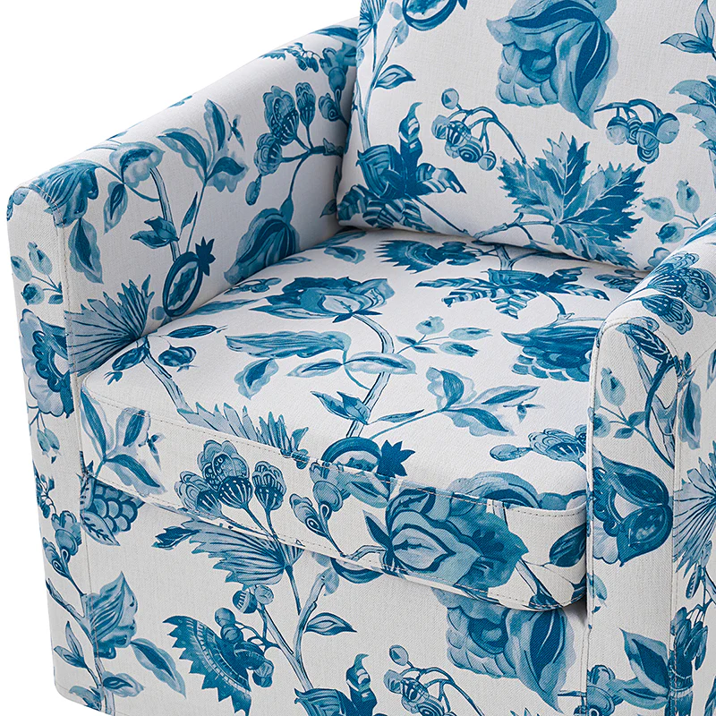 Claudius Upholstered Slipcovered Swivel Barrel Chair