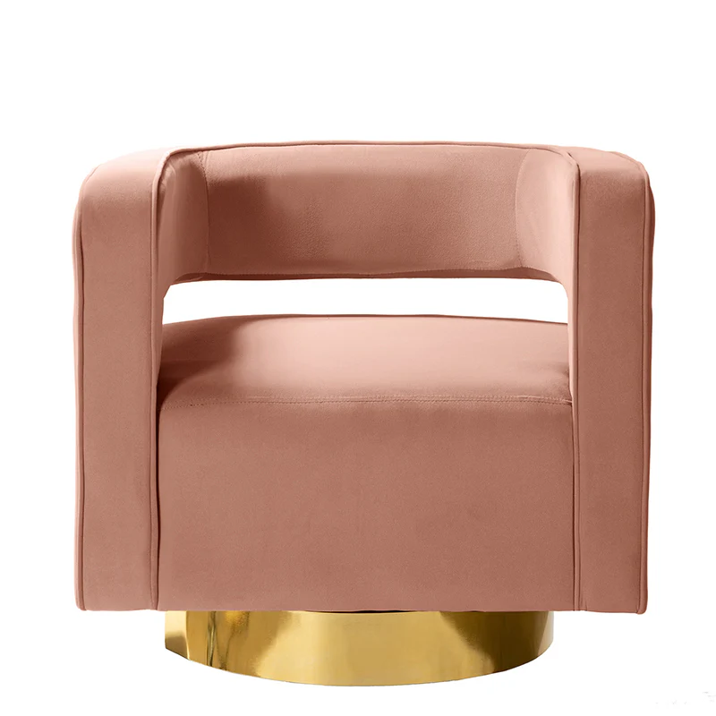 Agata Velvet Swivel Barrel Armchair