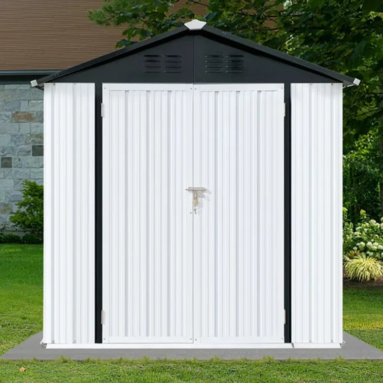 Outdoor Storage Shed 6FT X 4FT, Tool Shed Storage House with Door, Metal Sheds Outdoor Storage