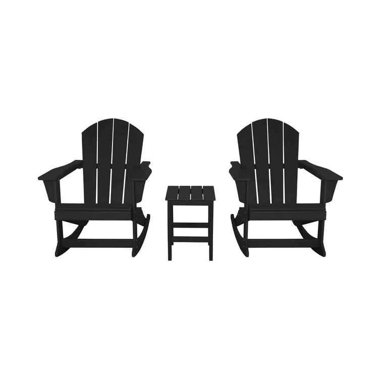 Cullan Plastic Rocking Adirondack Chair with Table
