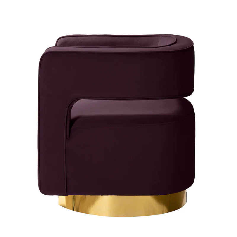 Agata Velvet Swivel Barrel Armchair
