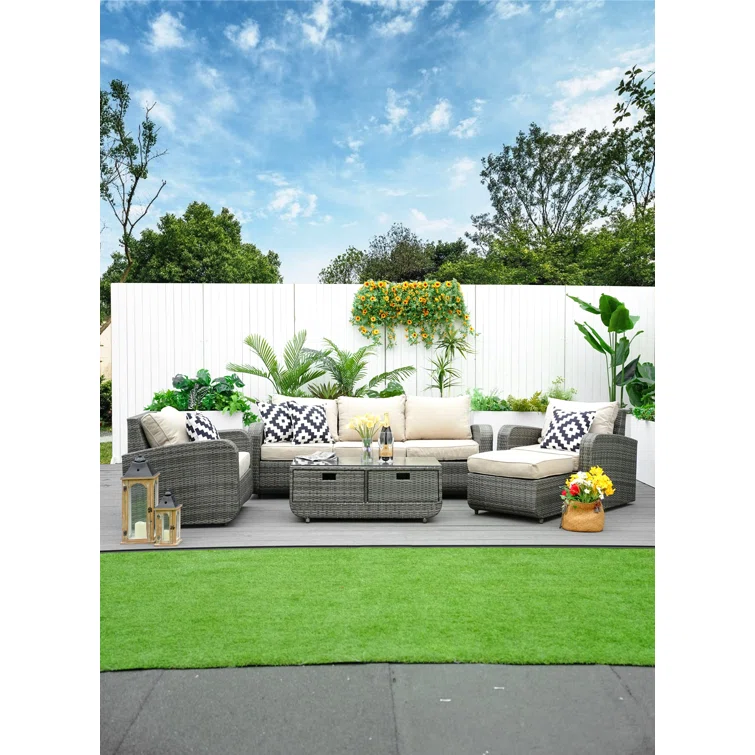 Morten 5 - Person Outdoor Seating Group with Cushions