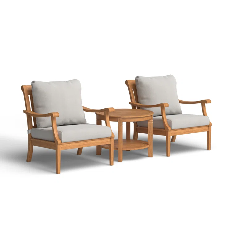 Arizona 3 - Piece Teak Outdoor Seating Group with Cushions