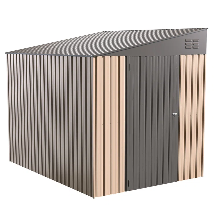 6 ft. W X 8 ft. D Metal Lean-To Storage Shed