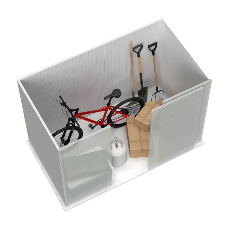 EZI Slider 5 ft. W x 7 ft. D Galvanized Steel Storage Shed