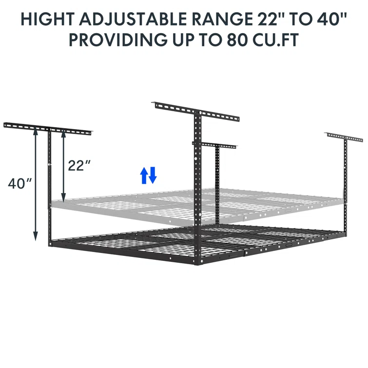 Marzio Steel Height -Adjustable Ceiling Mounted Rack