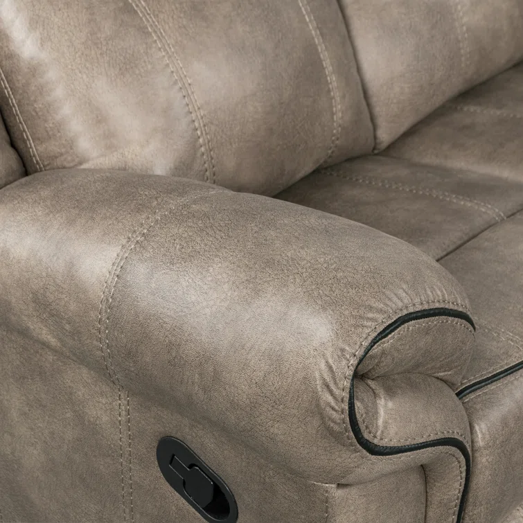 Jessah Manual Recliner Sectional Sofa Set with USB Charging Port for Living Room
