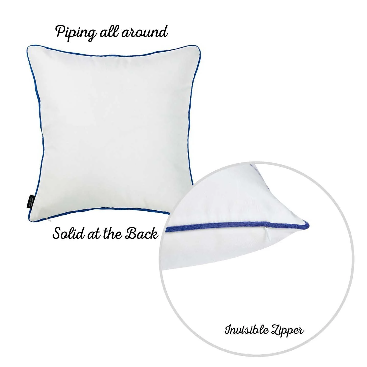 HomeRoots Blue and White Nautical Anchor Decorative Throw Pillow Cover