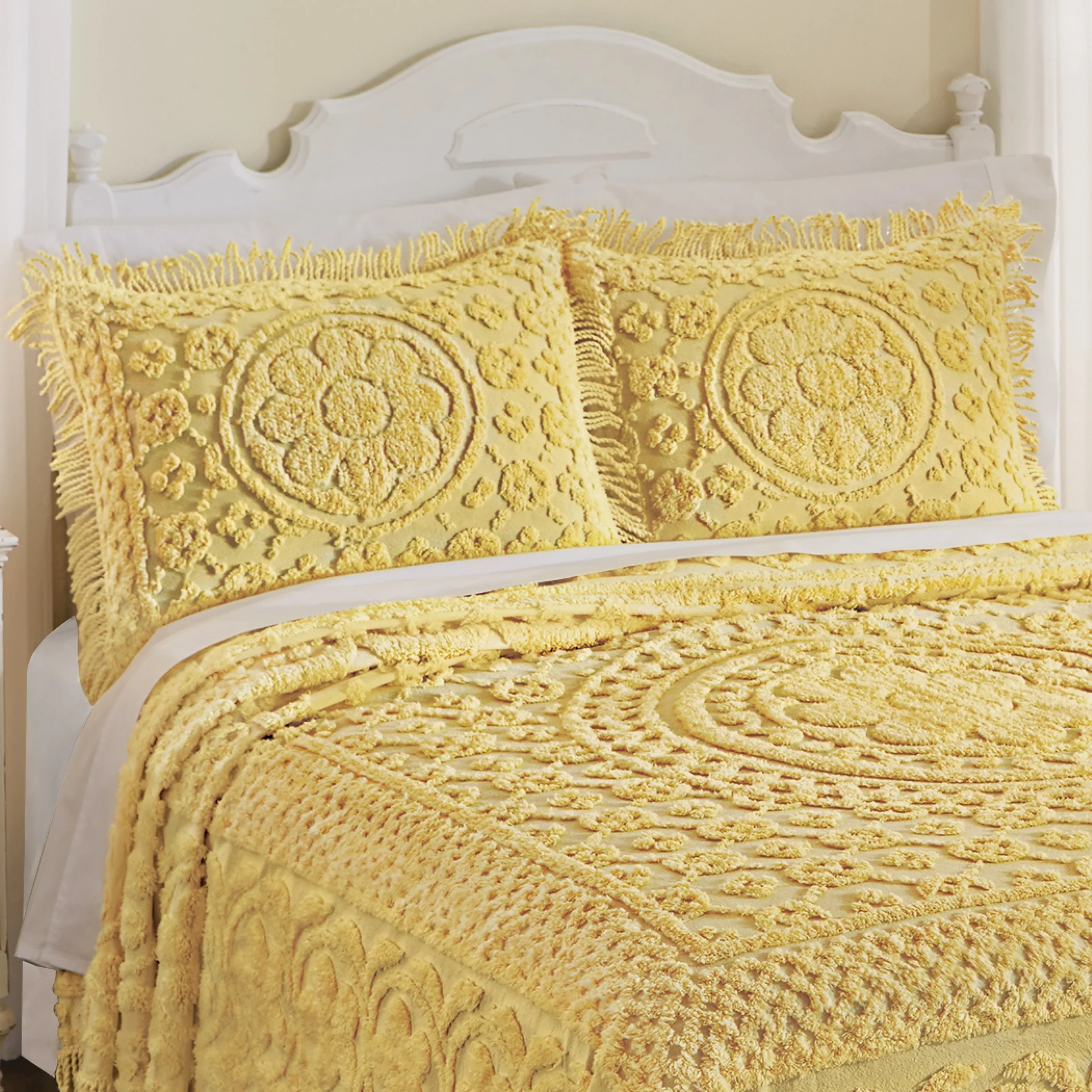 Calista Chenille Pillow Sham with Fringe Border