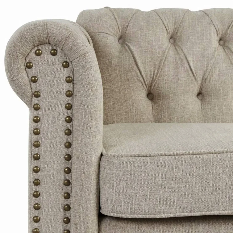 Gilles 82" Linen Rolled Arm Upholstered Sofa