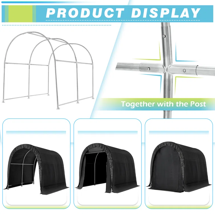 6.3 ft. W x 8 ft. D Portable Tool Shed , Storage Tent
