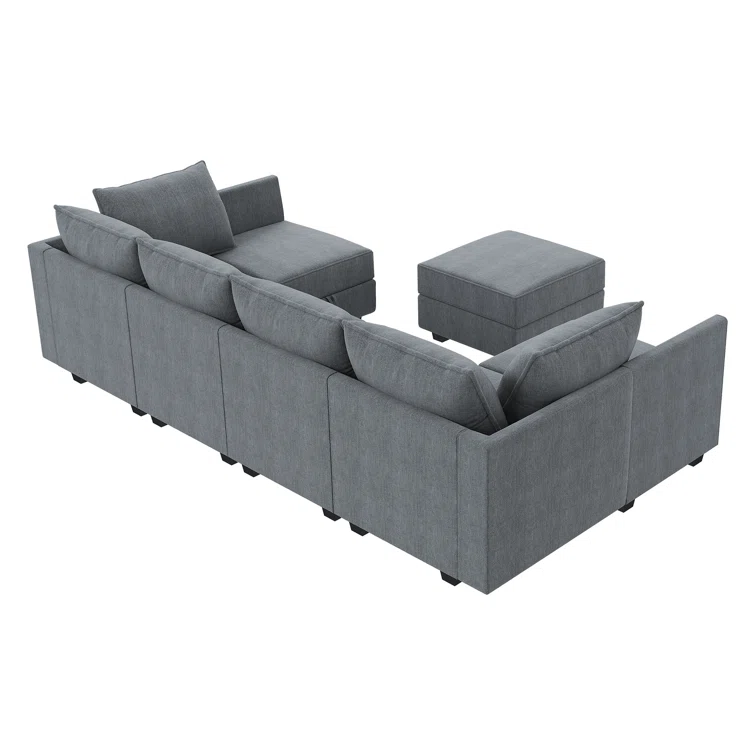 Nikitas U shaped Modular Sectional Sofa with Reversible Chaise