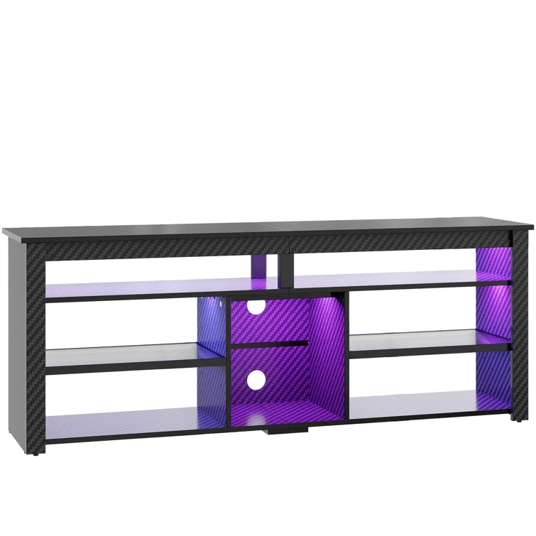Benigno TV Console for 65/70 inch TV, Tall TV  Stand with 2 Led Lights,63