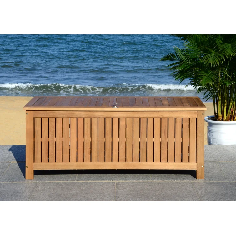 Safavieh Abri 47.6'' W Water Resistant Solid Wood Eucalyptus Deck Box