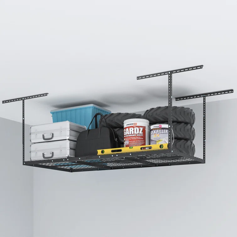 Maryorie Ceiling Mounted Overhead Steel Garage Storage Racks