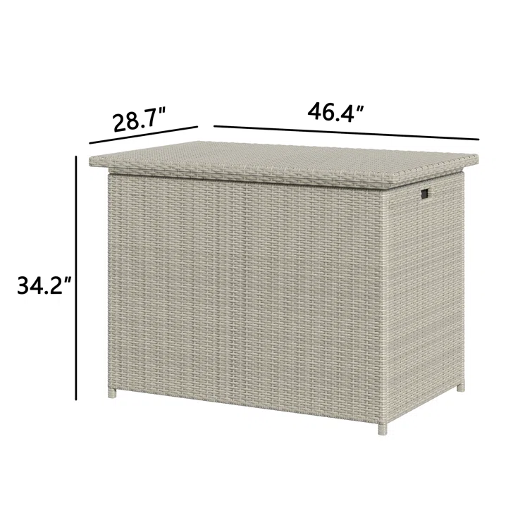 Etta Avenue™ Kristiana 46.46'' W 127 Gallons Wicker / Rattan Outdoor Deck Box