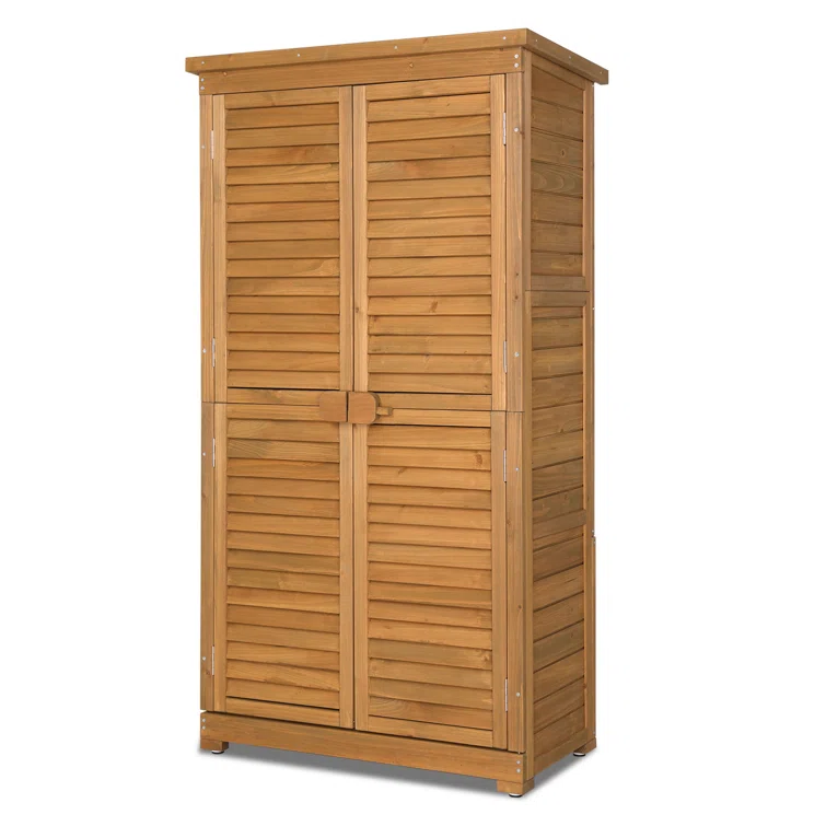 2.8 ft. W x 5.2 ft. H Garden Solid Wood Tool Storage Shed