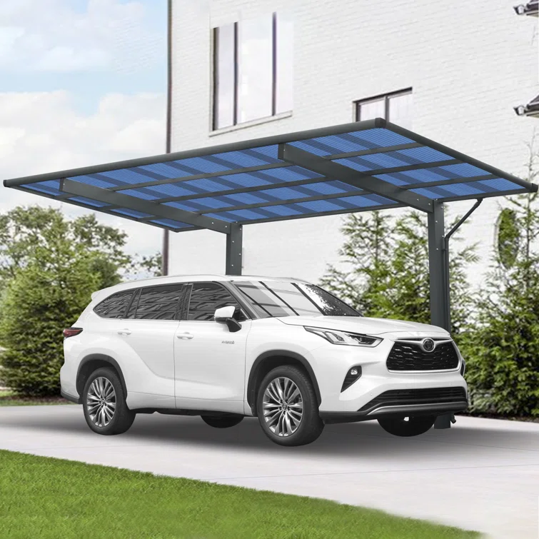 Outdoor Carport, 17.44ft*9ft*11ft Carport Aluminum Metal Frame