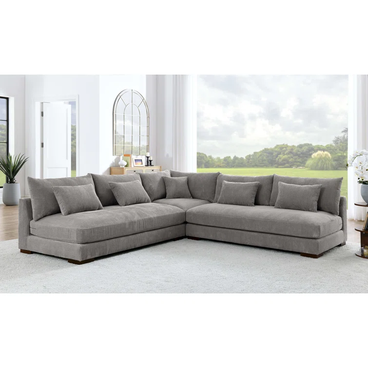Caileigh 3 - Piece Corduroy Sectional