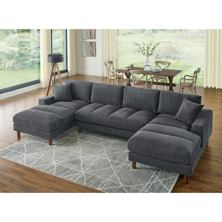 Sanner 3 - Piece Corduroy Sectional