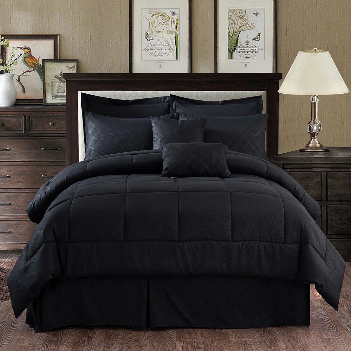 10-piece Solid Color Microfiber Comforter and Sheets Set