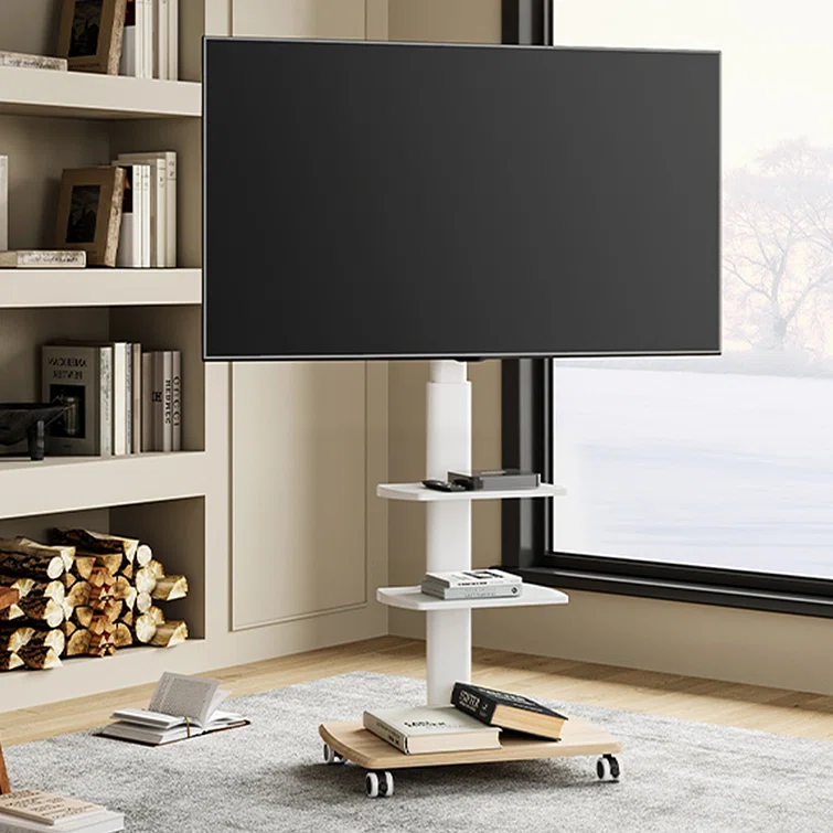 Abbing E Series TV Stand with Wheels Height Adjustable